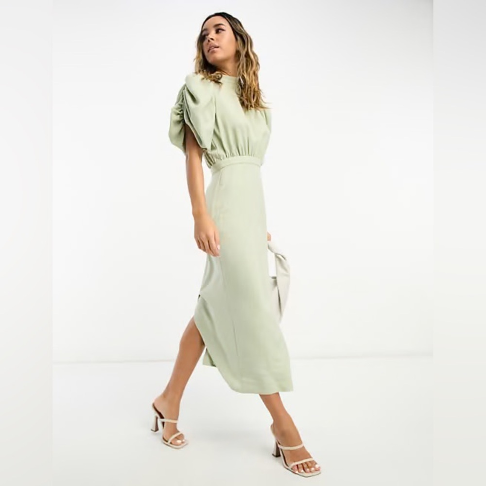 ASOS puff sleeve midi dress
